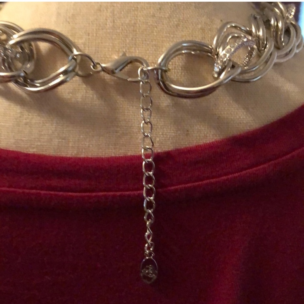 Silver Chain Statement Necklace Set - image 7